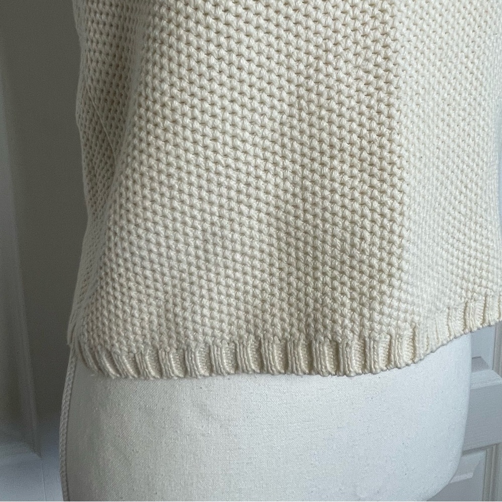 Sadie & Sage Knitted Top Women’s S Cream Boho Tie Shoulder Minimalist Cropped - Picture 5 of 13